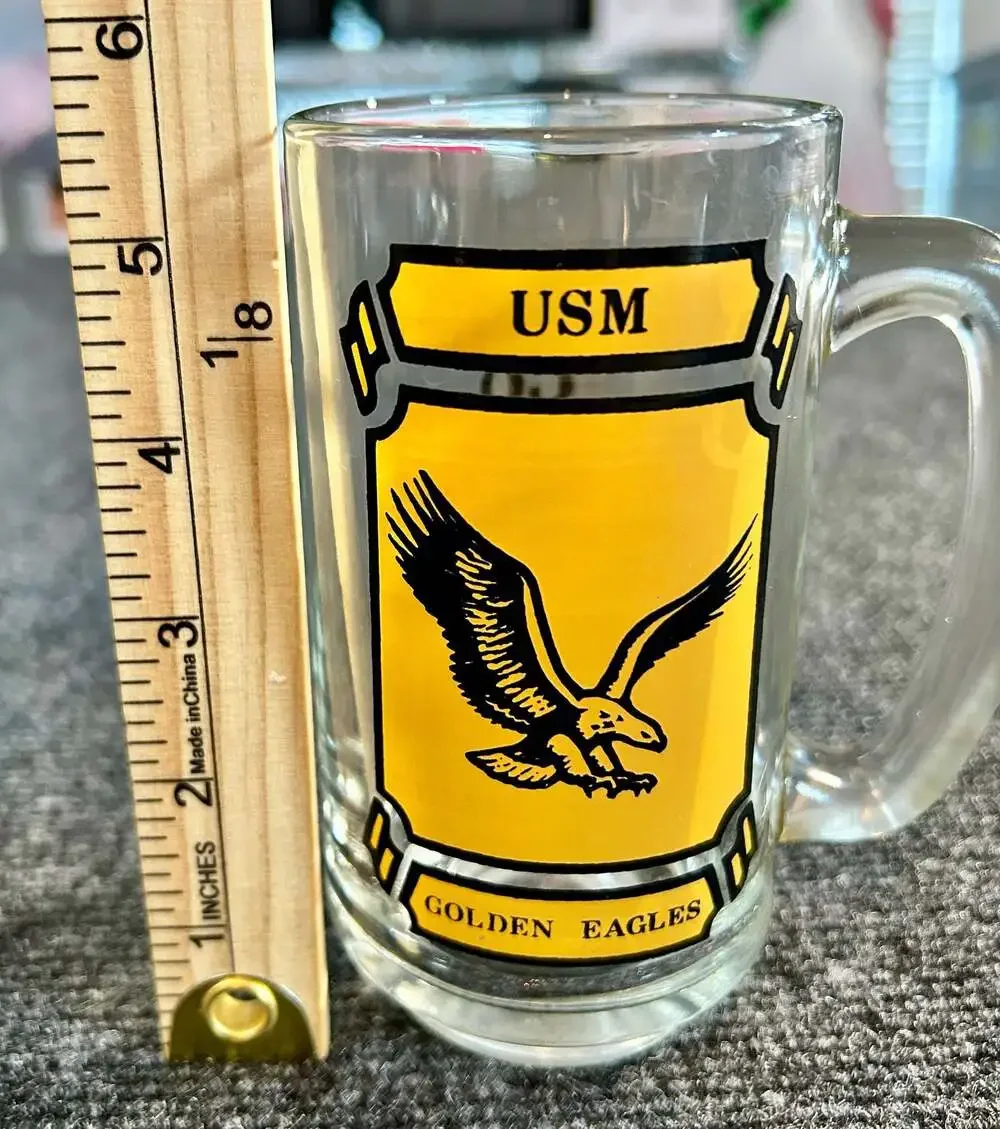USM Golden Eagles Glass Beer Mug Stein GO EAGLES